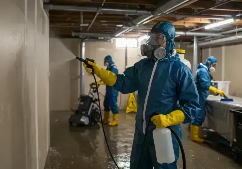 Basement Sanitization and Antimicrobial Treatment process in Millstadt, IL