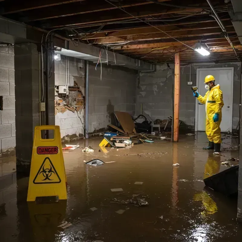 Flooded Basement Electrical Hazard in Millstadt, IL Property